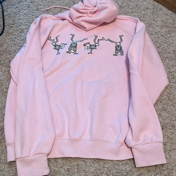 Pink Skeleton Graphic Hoodie - Picture 6 of 7